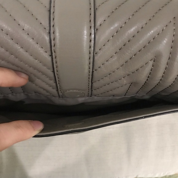 Rebecca Minkoff Geo Love Medium Chevron Crossbody Bag Gray/Taupe/Mushroom - Picture 9 of 14